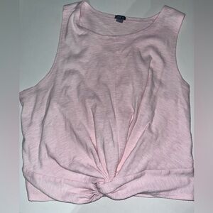 Aerie Twist Front Cropped Muscle Top American Eagle Ballet Pink Barbie Tank Top